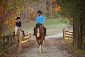 teaching children to ride horses